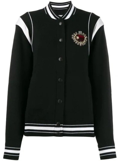 Shop Givenchy Embellished Crest Bomber Jacket In Black