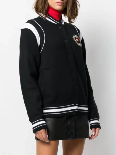 Shop Givenchy Embellished Crest Bomber Jacket In Black
