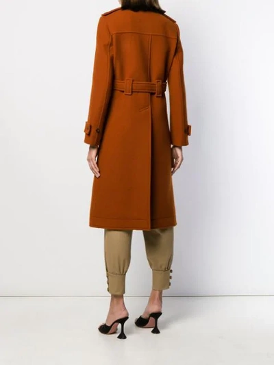 CHLOÉ SINGLE-BREASTED COAT - 棕色