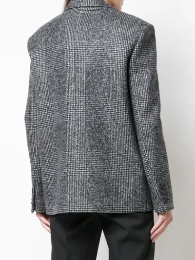 Saint Laurent Double-breasted Tweed Blazer In Grey