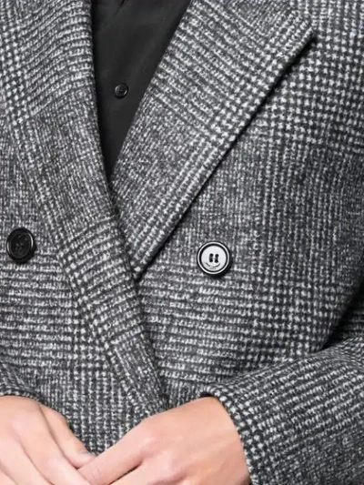 Saint Laurent Double-breasted Tweed Blazer In Grey