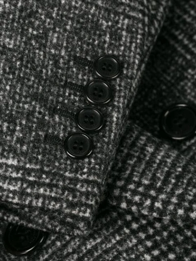 Shop Saint Laurent Double-breasted Tweed Blazer In Grey
