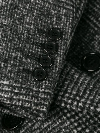 Saint Laurent Double-breasted Tweed Blazer In Grey