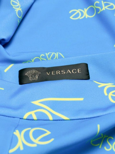 Shop Versace Vintage Logo Printed Leggings - Blue