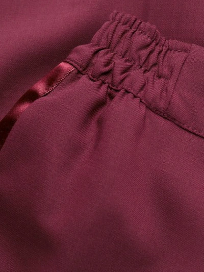 Shop Etro Side Stripe Cropped Trousers In Purple