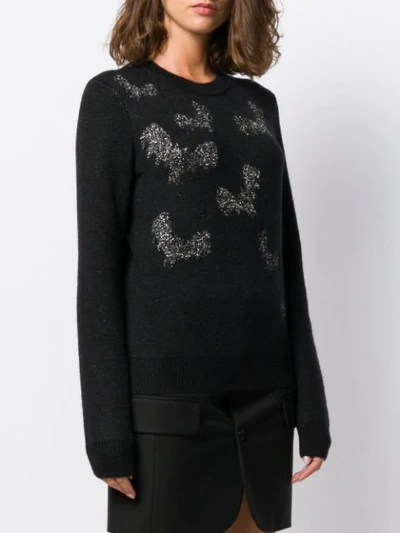 Shop Saint Laurent Bat Pattern Jumper In Black