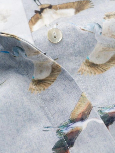 Shop Styland Bird Print Shirt In Blue