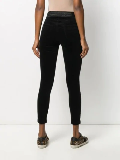 Shop J Brand Contrast Waistband Leggings In Black