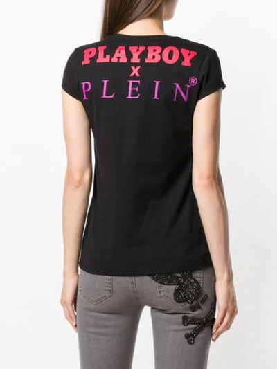 Shop Philipp Plein X Playboy Camouflage Bunny T-shirt In Black