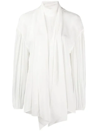 Shop Chloé Tied Neck Blouse In White