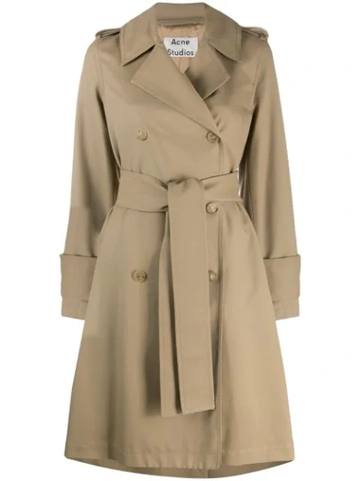 Shop Acne Studios Belted Trench Coat In Ae0-sand Beige