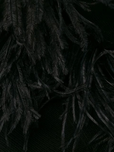 Shop Antonino Valenti Feather Cold-shoulder Peplum Top In Black