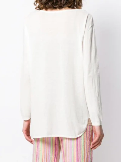 Shop Aspesi Round Neck Loose Jumper In White