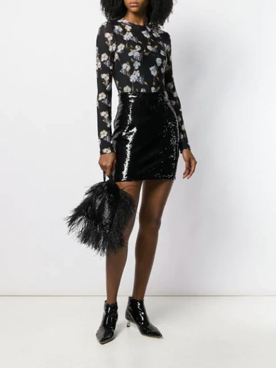 Shop Amen Sequined Mini Skirt In Black