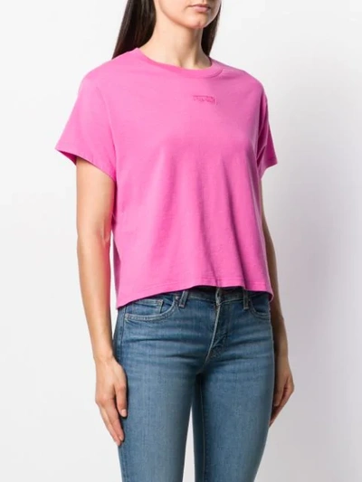 Shop Levi's Embroidered Logo T-shirt In Pink