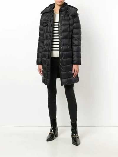 Shop Moncler Hermine Padded Coat In Black