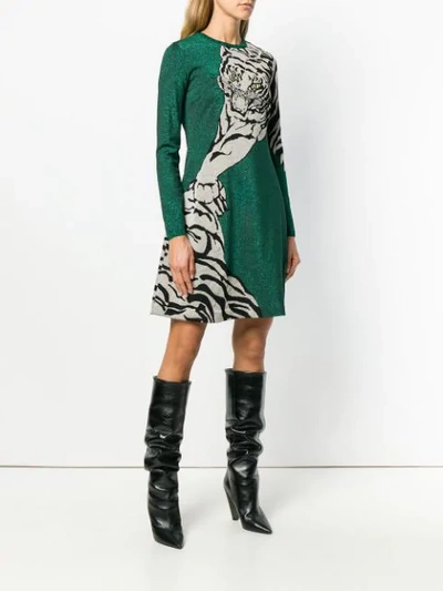 Shop Valentino Tiger Re-edition Dress In Green