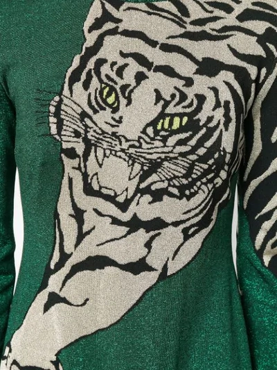 Shop Valentino Tiger Re-edition Dress In Green