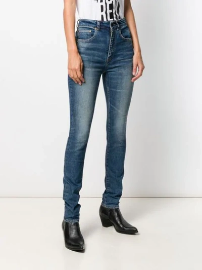 SAINT LAURENT HIGH RISE SKINNY JEANS - 蓝色