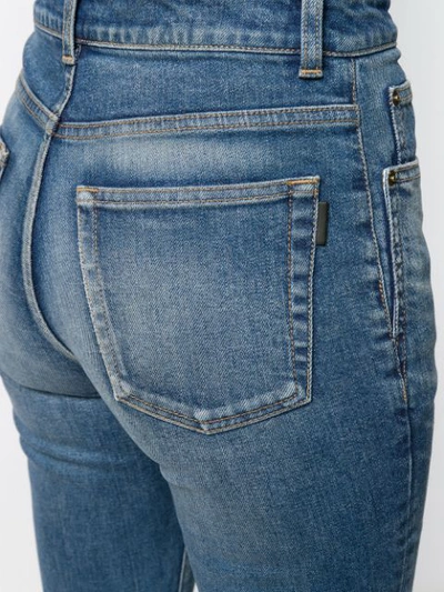 Shop Saint Laurent High Rise Skinny Jeans In Blue