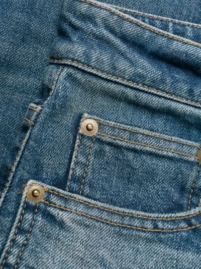 Shop Saint Laurent High Rise Skinny Jeans In Blue