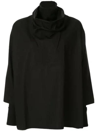 Shop Nehera Funnel Neck Oversized Shirt In Black