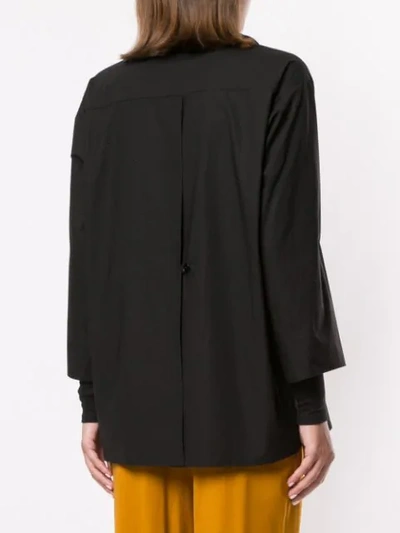 Shop Nehera Funnel Neck Oversized Shirt In Black