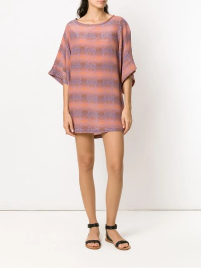 Shop Amir Slama Silk Beache Dress In Brown