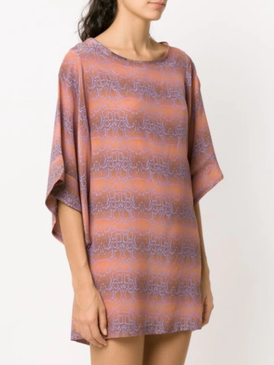 Shop Amir Slama Silk Beache Dress In Brown