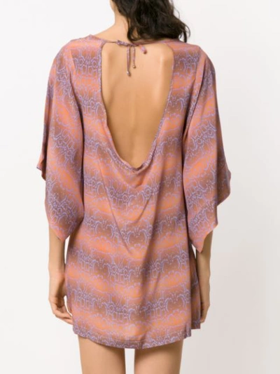 Shop Amir Slama Silk Beache Dress In Brown