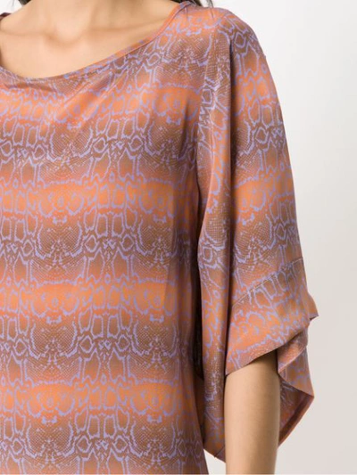 Shop Amir Slama Silk Beache Dress In Brown