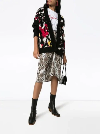 Shop Angel Chen Paint Splatter Cardigan In Multicoloured