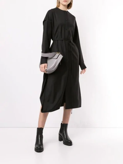 Shop Boyarovskaya Dropped Shoulder Shirt Dress In Black