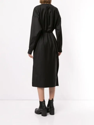 Shop Boyarovskaya Dropped Shoulder Shirt Dress In Black