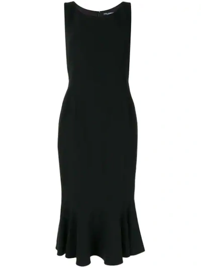 Shop Dolce & Gabbana Fishtail Sleeveless Dress In Black
