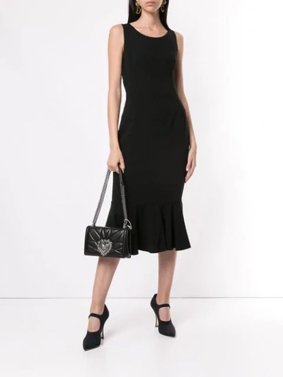 Shop Dolce & Gabbana Fishtail Sleeveless Dress In Black