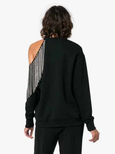 Shop Christopher Kane Crystal Cut-out Sweatshirt - Black