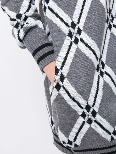 Shop Andrea Bogosian Knitted Cardicoat In Grey