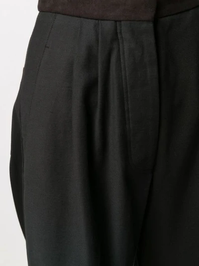 Shop Loewe Wide Leg Cropped Trousers In Black