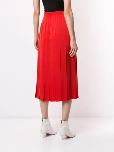 Shop Le Ciel Bleu Box Pleated Skirt In Red