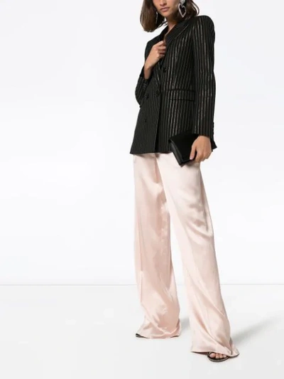 Shop Alexandre Vauthier Wide-leg Satin Trousers In Pink