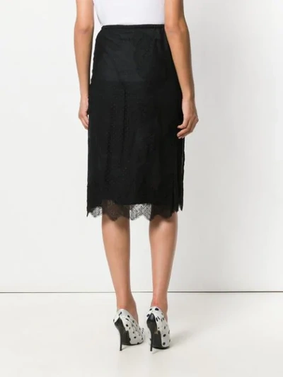 Shop Valentino Polka Dots Sheer Skirt In Black
