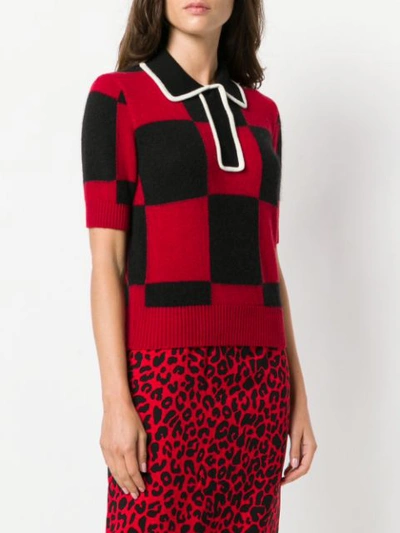 Shop N°21 Nº21 Checked Knitted Top - Red