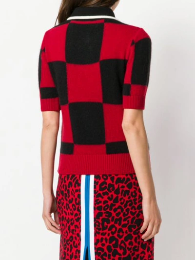 Shop N°21 Nº21 Checked Knitted Top - Red