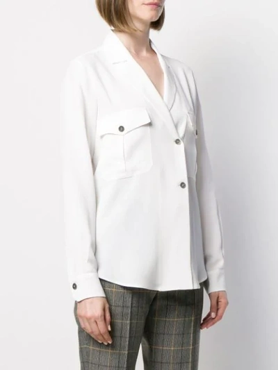 Shop Antonelli Patch Pocket Blouse In White