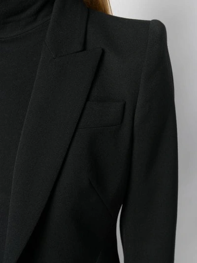 Shop Alexander Mcqueen Cropped Sleeve Blazer In Black