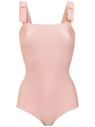 Shop Adriana Degreas Swimsuit With Ribbon Straps In Pink