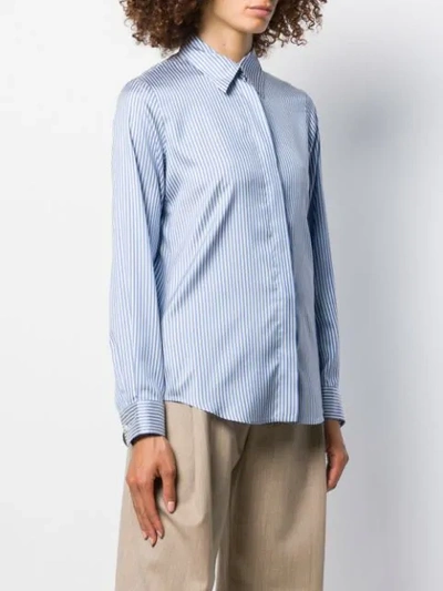 ALBERTO BIANI STRIPED BUTTON SHIRT - 蓝色