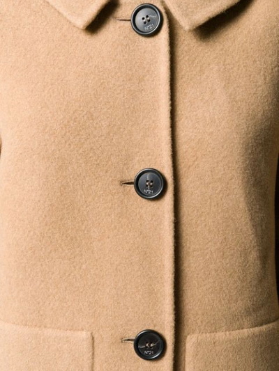 Shop N°21 Open Collar Coat In Neutrals