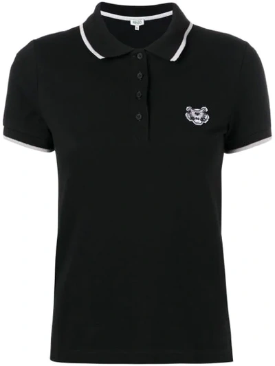 Shop Kenzo Tiger Polo Shirt - Black